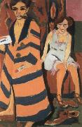 Ernst Ludwig Kirchner self portrait with a model oil on canvas